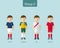 2018 Soccer or football team uniform. Group C with FRANCE, AUSTRALIA, PERU,Â DENMARK. Flat design.